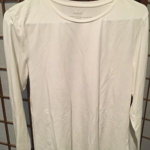 White , Pure Jill stretch long sleeve shirt.